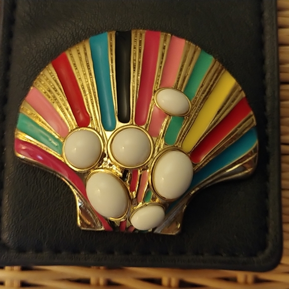 Talbots Wicker Seashell Convertible Clutch Handbag - Picture 2 of 5